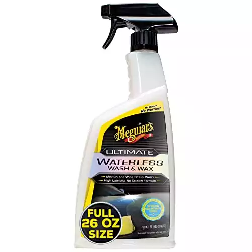 Meguiar's Ultimate Waterless Wash & Wax - Scratch-Free Waterless Car Wash That Makes Car Detailing Quick and Easy - 26 Oz