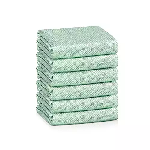 Nanoscale Cleaning Cloth,Easy Clean Fish Scale Microfiber Glass Cleaning Cloths Streak Free for Window Car Mirrors Windshield Lint Free Microfiber Polishing Cleaning All-Purpose Towel Pack of 6(Green)
