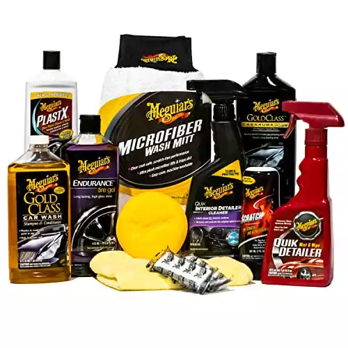 Meguiar's Complete Car Care Kit, Exterior and Interior Car Cleaning Kit for Washing, Detailing, and Protection, The Complete Collection of High-Quality Car Cleaning Supplies