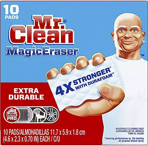 Mr. Clean Magic Eraser, Extra Durable Pro Version, Cleaning Pads with Durafoam - 10 Pack